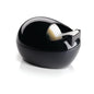 The Scotch™ Karim Rashid tape dispenser from 3M Deutschland GmbH is a black tape dispenser with a roll of clear tape partially extended and its cut edge visible, on a white background.
