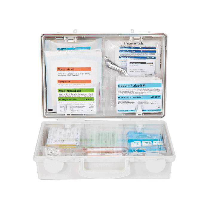 SN-CD First Aid Kit, White, with Standard ERW DIN 13157 Contents