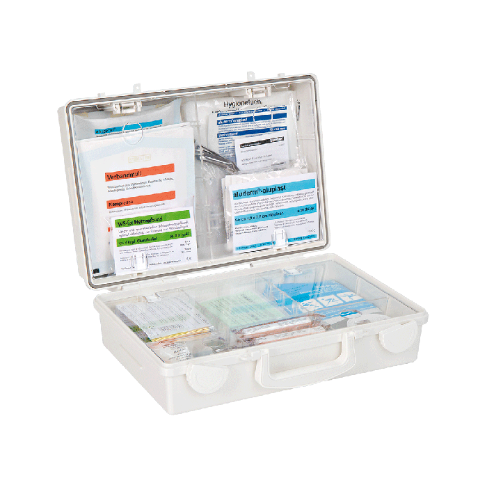 SN-CD First Aid Kit, White, with Standard ERW DIN 13157 Contents