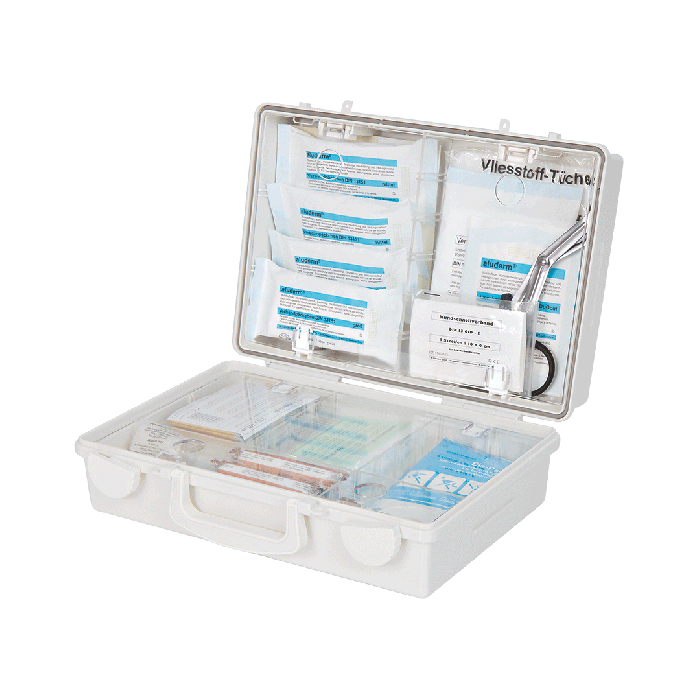 SN-CD First Aid Kit, White, with Standard Contents, DIN 13157