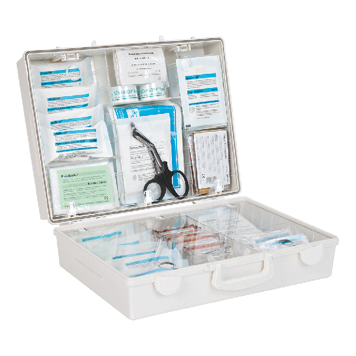 MT-CD First Aid Kit, White, with Standard Contents per DIN 13169