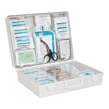 MT-CD First Aid Kit, White, with Standard Contents per DIN 13169