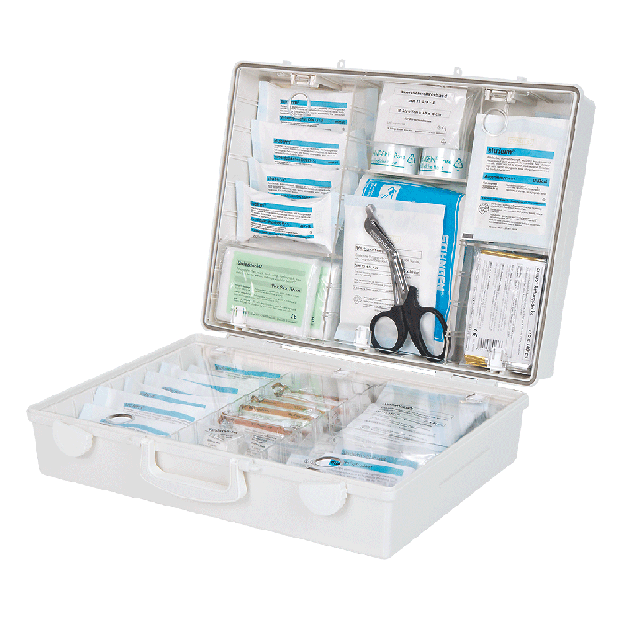 MT-CD First Aid Kit, White, with Standard Contents per DIN 13169