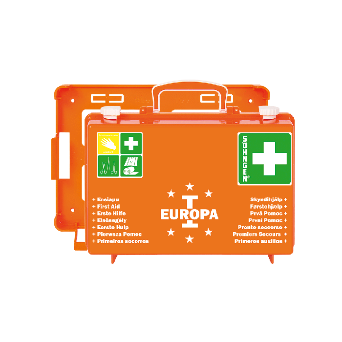 EUROPA I First Aid Kit, Orange, Fully Stocked