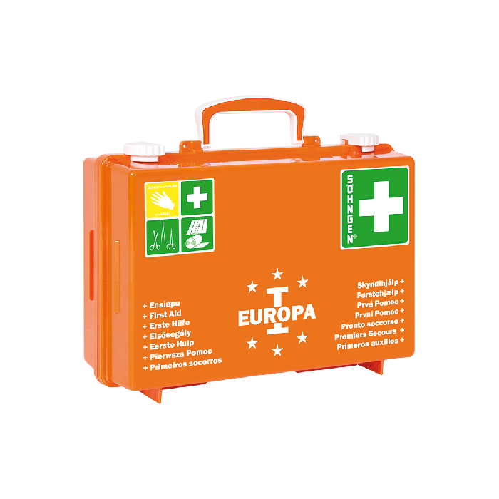 EUROPA I First Aid Kit, Orange, Fully Stocked
