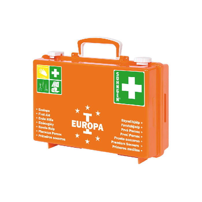 EUROPA I First Aid Kit, Orange, Fully Stocked