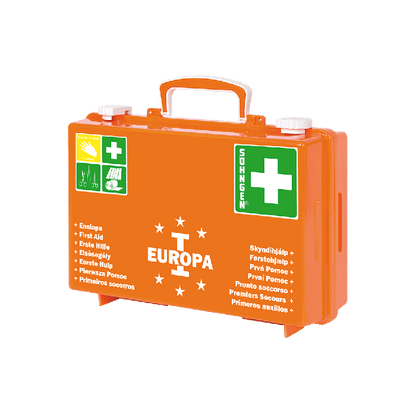 EUROPA I First Aid Kit, Orange, Fully Stocked