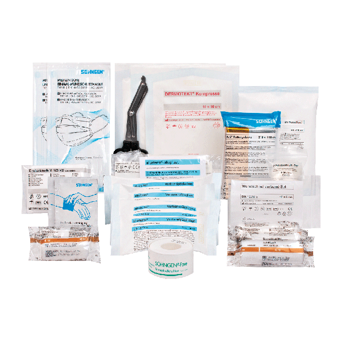 Standard Contents for DIN 13164 Automotive First-Aid Kit
