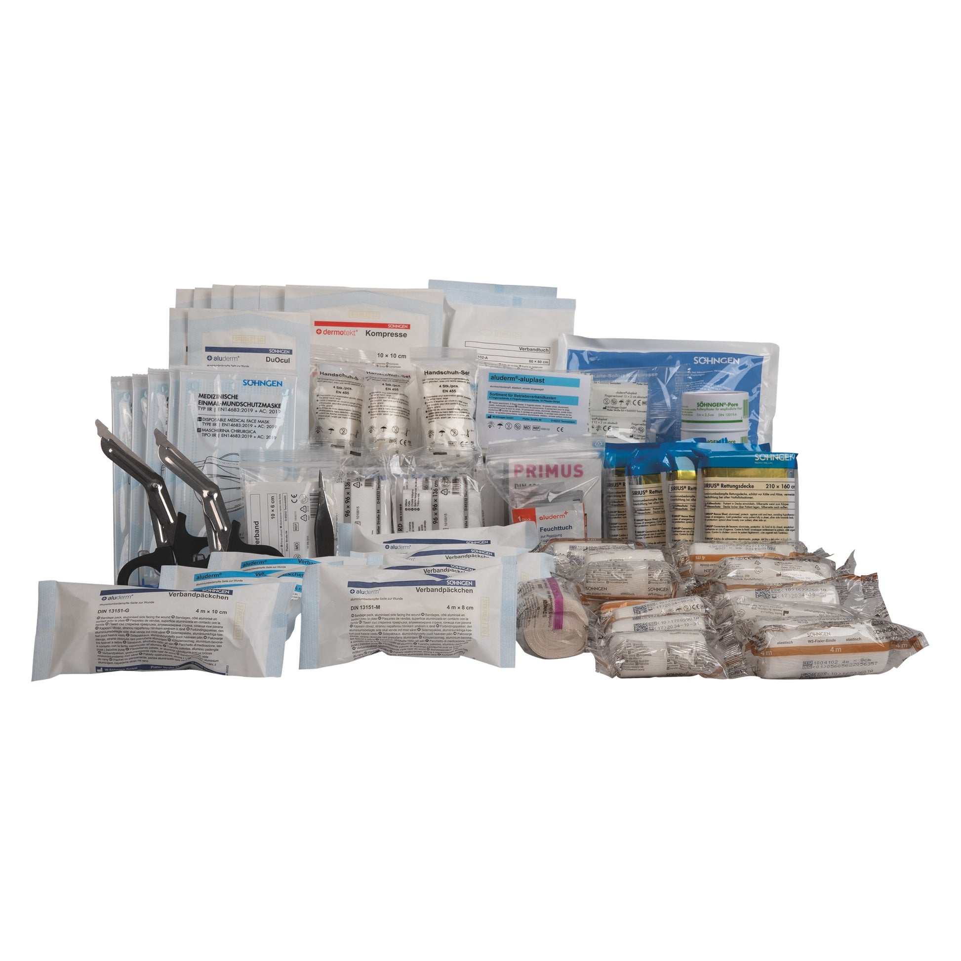 Contents of the DIN 14142 Small Fire Department First Aid Kit
