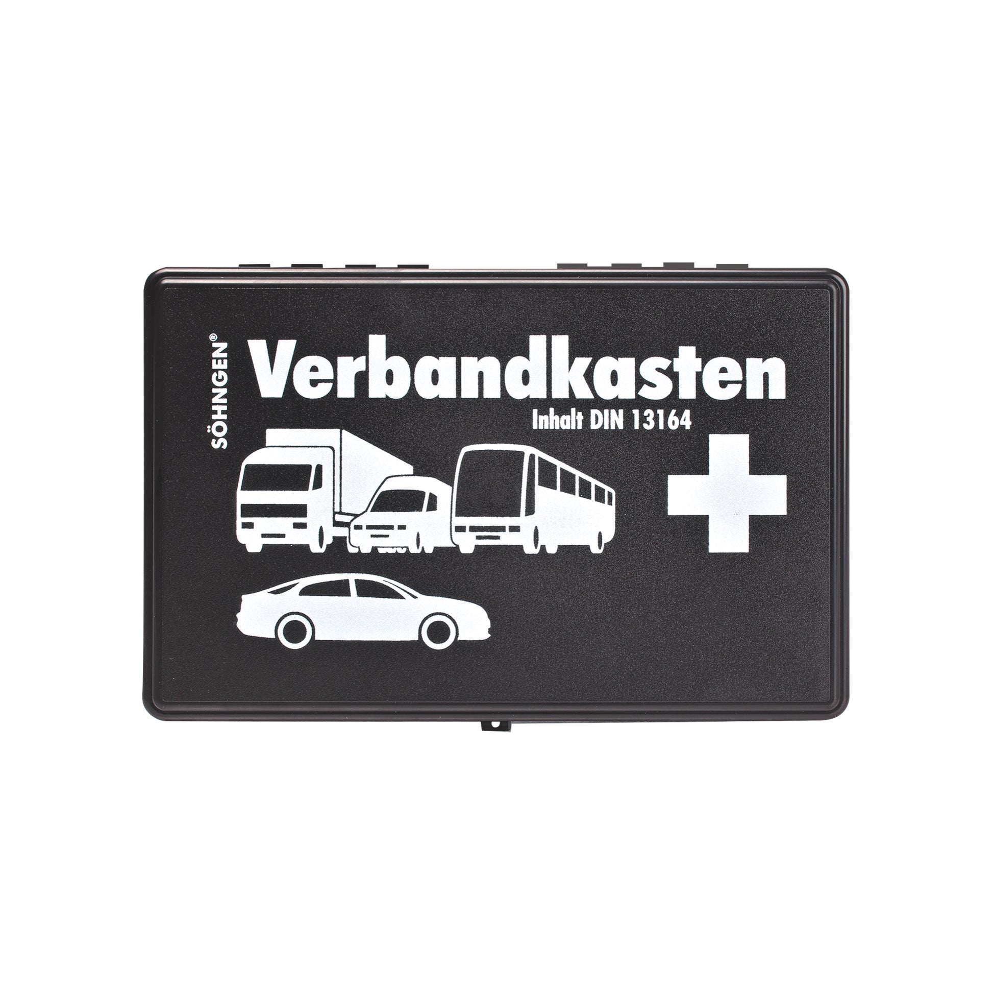 KU Black Car First Aid Kit with Standard Contents, DIN 13164
