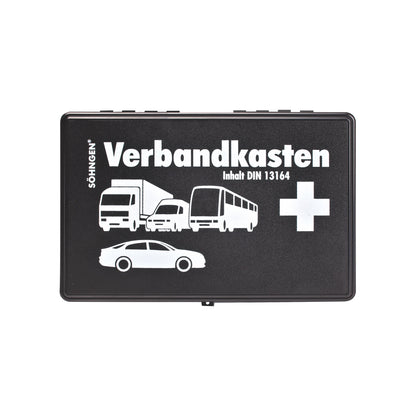 KU Black Car First Aid Kit with Standard Contents, DIN 13164