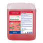 A 10-liter plastic container of Dr. Schnell MULTICID sanitary cleaner from DR.SCHNELL GmbH & Co. KGaA, a red sanitary cleaner concentrate with product labels and application instructions printed on the front.