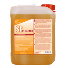 A 5-liter canister of Dr. Schnell SC SCHATTEN graffiti remover from DR.SCHNELL GmbH & Co. KGaA, an effective remover for graffiti shadows, with product information and multilingual instructions on the label.