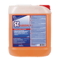 A 5-liter plastic container of Dr. Schnell SC LIQUID graffiti remover from DR.SCHNELL GmbH & Co. KGaA, filled with orange liquid and labeled with multilingual product information and safety instructions for graffiti removal.