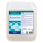 A 10-liter canister of DR.SCHNELL GmbH & Co. KGaA KOMSILON stain protection and impregnation for natural and artificial stones, with a blue-white label with product information and German instructions.