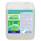 A 10L canister Dr. Schnell RAPIDO PROTECT vehicle cleaning, carpet cleaner and impregnation by DR.SCHNELL GmbH & Co. KGaA, with German label and carpet graphic. Ideal for vehicle cleaning.