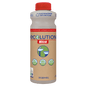 A 1L bottle of Dr. Schnell ECOLUTION MILIZID Ultra-concentrated sanitary cleaner and lime remover is with eco symbols - 100% recycled, CO₂-reduced, 80% less plastic - from DR.SCHNELL GmbH & Co. KGaA, with a red cap.