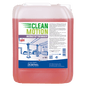 A 10-liter Dr. Schnell CLEANMOTION WORKSHOP CLEANER from DR.SCHNELL GmbH & Co. KGaA with red liquid and a label with a car workshop motif and German product information - ideal for effective workshop cleaning.