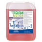 A 20 kg plastic container of DR.SCHNELL GmbH & Co. KGaA Dr. Schnell CLEANMOTION WORKSHOP CLEANER with red liquid and a label with product information, instructions, and a workshop with lifts for effective cleaning.