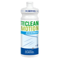 A white 1L plastic bottle labeled "Dr. Schnell CLEANMOTION SCHEIBENKLAR" from DR.SCHNELL GmbH & Co. KGaA with blue, green, and yellow lettering and a window illustration; this glass cleaner ensures streak-free, crystal-clear cleaning.