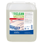 A 10-liter plastic container of Dr. Schnell CLEANMOTION CAR SHAMPOO by DR.SCHNELL GmbH & Co. KGaA, ideal for professional car washing. The label shows a car, German product information, and instructions for use; the liquid is clear or light.