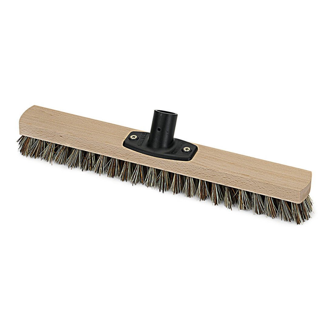 The Nölle Profi Brush Power Stick Wiper Union (40 cm, hard) by Nölle Profi Brush Brush & Paintbrush Technology e.K. has a rectangular head with union bristles, light wooden block, and black ferrule for 24-26 mm handles. Pictured at an angle on a white background.