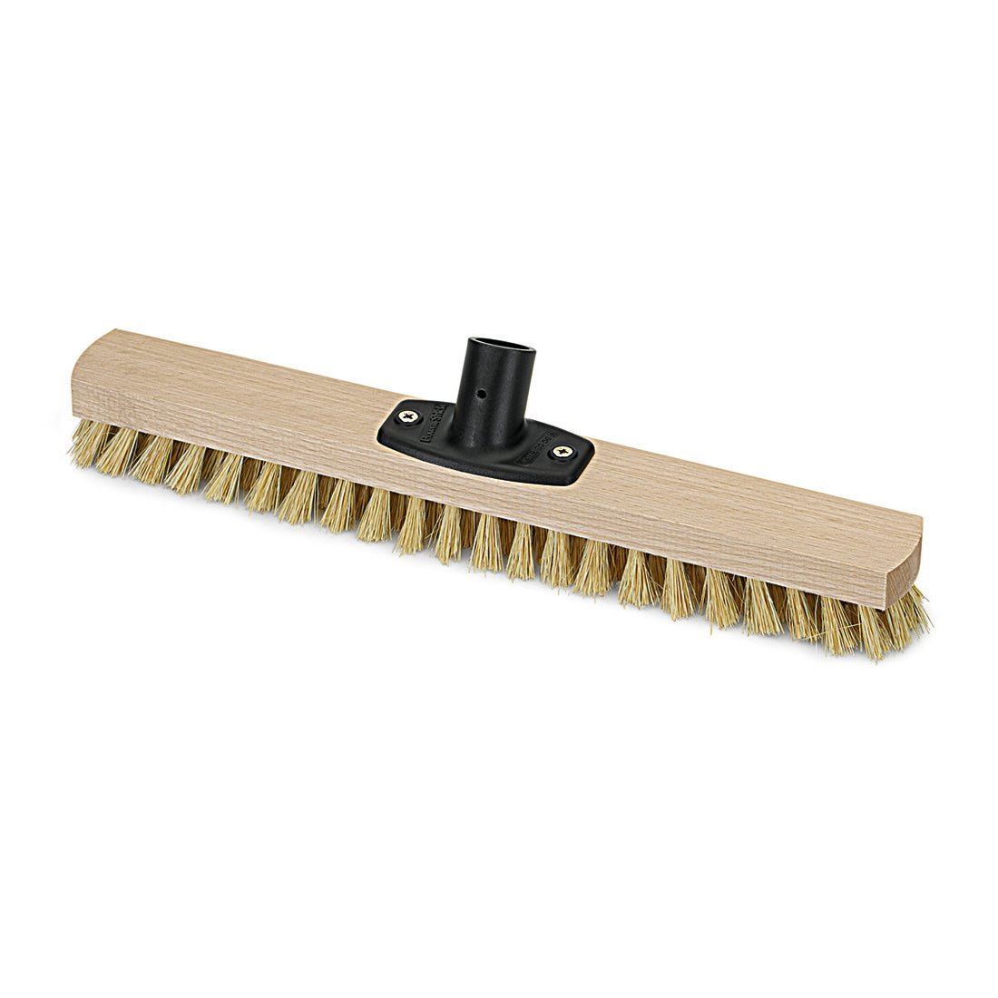 The Nölle Profi Brush Power Stick Wiper 40 cm from Nölle Profi Brush Brush & Paintbrush Technology e.K. features a rectangular wooden head with stiff bristles and a central black Thermo-PET (heat-resistant) handle attachment.