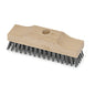 The Nölle Profi Brush Steel Wire Scrubber 22 cm features densely packed, stiff metal bristles and a central hole for handle attachment - perfect for effective cleaning of hard surfaces. By Nölle Profi Brush Bürsten- & Pinseltechnik e.K.