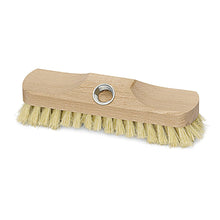 The Nölle Profi Brush Scrubber 22 cm from Nölle Profi Brush Bürsten- & Pinseltechnik e.K. is a heat-resistant, medium-hard Thermo-PET brush with light bristles and a central hole for handle attachment, depicted on a plain white background.