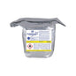 A silver packaging with German labeling and a red warning sign "Flammable" contains 70 Dr. Becher disinfectant wipes for surface disinfection from Dr. Becher GmbH, perfect for residue-free disinfection of alcohol-resistant surfaces.