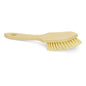 Pictured is a beige Nölle Profi Brush handle brush (28 cm) with a curved plastic handle and hard fiber replacement bristles from Nölle Profi Brush Bürsten- & Pinseltechnik e.K. on a white background, ideal for cleaning tasks.