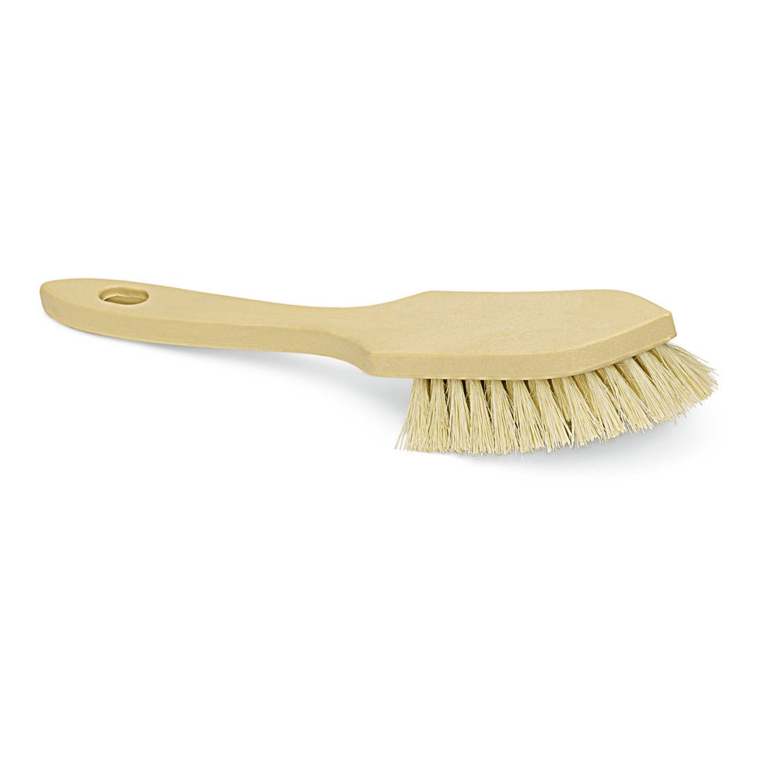 The Nölle Profi Brush handle brush 28 cm, medium-hard, made of heat-resistant Thermo-PET from Nölle Profi Brush Bürsten- & Pinseltechnik e.K., with a hole in the handle, is pictured on a white background.