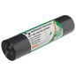 A roll of DEISS 34502 garbage bags (50 pieces, gray) from EMIL DEISS KG is equipped with a green-white German/English label showing a hand pulling a bag and highlighting the tear resistance, the LDPE special film, and the suitability for waste disposal.