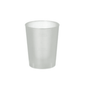 On a white background stands upright a Starpak reusable shot glass made of translucent, satin-finished plastic. It features a smooth surface, a cylindrical shape, and a slightly flared rim.