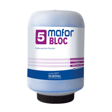 A large, cylindrical 1.8 kg Dr. Schnell MAFOR rinse aid cartridge for kitchen hygiene, with blue accents, German text, a large 5, black screw cap, and "DR.SCHNELL" printed at the bottom - ideal for dishwashers.