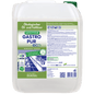 A white 10-liter plastic container with the inscription "Dr. Schnell GASTRO PUR ECO oil and grease remover for surfaces" from DR.SCHNELL GmbH & Co. KGaA, with pictograms and an image for kitchen cleaning in the gastronomy sector.