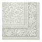 Add elegance to your table with the PAPSTAR 50 napkins "ROYAL Collection" 1/4-fold (40 x 40 cm, green) of the PAPSTAR GmbH with light green-white paisley floral pattern and decorative border - ideal for festive occasions.