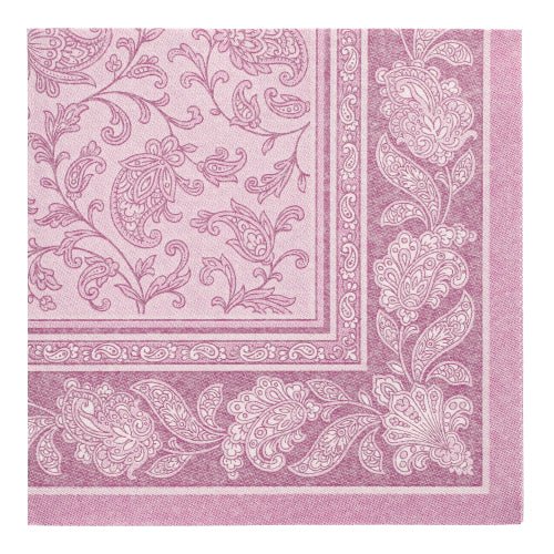 The square purple napkin PAPSTAR 50 napkins "ROYAL Collection" from PAPSTAR GmbH, 40x40 cm with 1/4 fold, impresses with its high-quality design and materials.