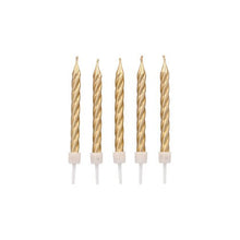 Twelve PAPSTAR 6 cm birthday candles with holders from PAPSTAR GmbH are arranged in a row on a white background.