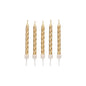 Twelve PAPSTAR 6 cm birthday candles with holders from PAPSTAR GmbH are arranged in a row on a white background.