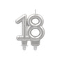 The PAPSTAR GmbH anniversary candles with holder 7 cm "silver" is a silver anniversary candle in number form with two holders - ideal for unforgettable birthday parties.