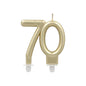 The PAPSTAR GmbH anniversary candles with holder 7 cm "gold" is a gold-colored candle with a holder, ideal for birthdays or milestone celebrations.
