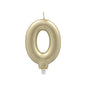 The PAPSTAR GmbH number candle with holder 7 cm "gold" is a gold-colored number candle with a pointed wick and white plastic holder - ideal as a birthday candle for cake decoration.