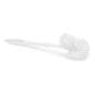 A Nölle Profi Brush toilet brush with rim cleaner (38 cm, PP bristle) from Nölle Profi Brush brush & paintbrush technology e.K. with white long handle, large and small double round head lies on a white background.