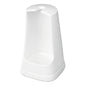 A white plastic stand with an open front and a hole at the top for storing the Nölle Profi Brush WC brush round head 38 cm (PPN bristles), by Nölle Profi Brush Bürsten- & Pinseltechnik e.K., or similar accessories.