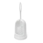 The Nölle Profi Brush urinal brush (33 cm) with stiff black PP bristles stands upright in a white holder with an open front and top handle from Nölle Profi Brush Brush & Paintbrush Technology e.K. - ideal for professional urinal cleaning.
