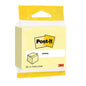 A 3M Deutschland GmbH Post-it® Notes cube, Yellow, 76x76 mm, 450 sheets per block, individually packaged. Contains the Post-it logo and is made from 100% PEFC-certified paper.