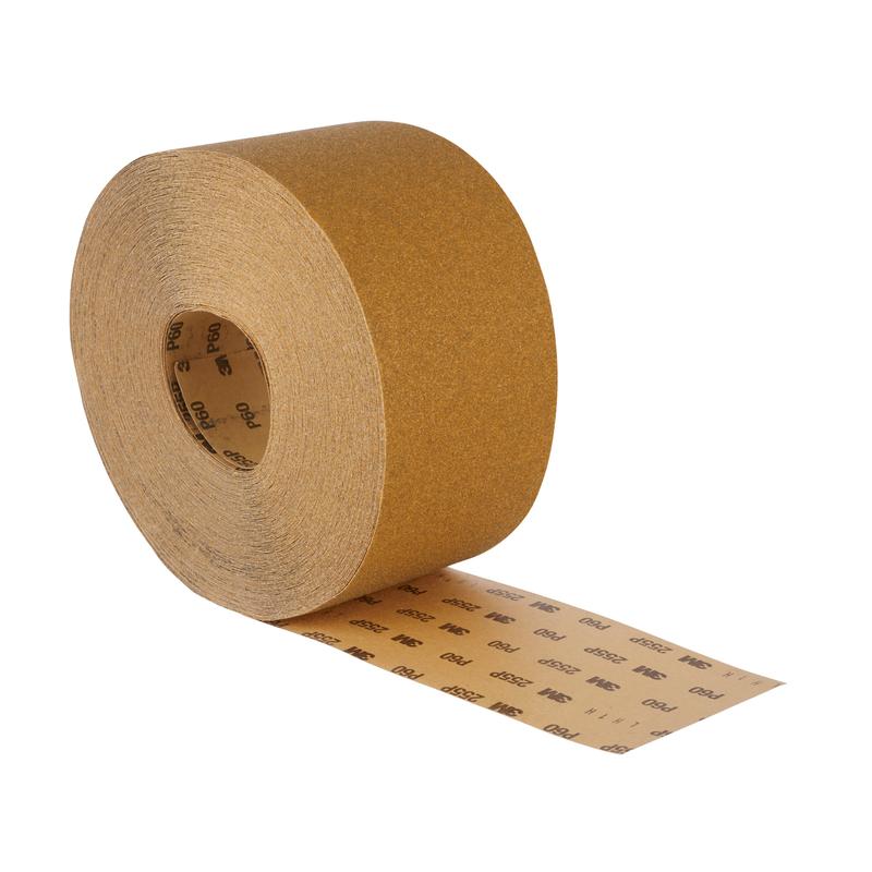 3M™ paper sanding roll 255P, 115 mm x 50 m, P60, without FreCut™ coating | Pack (1 roll)