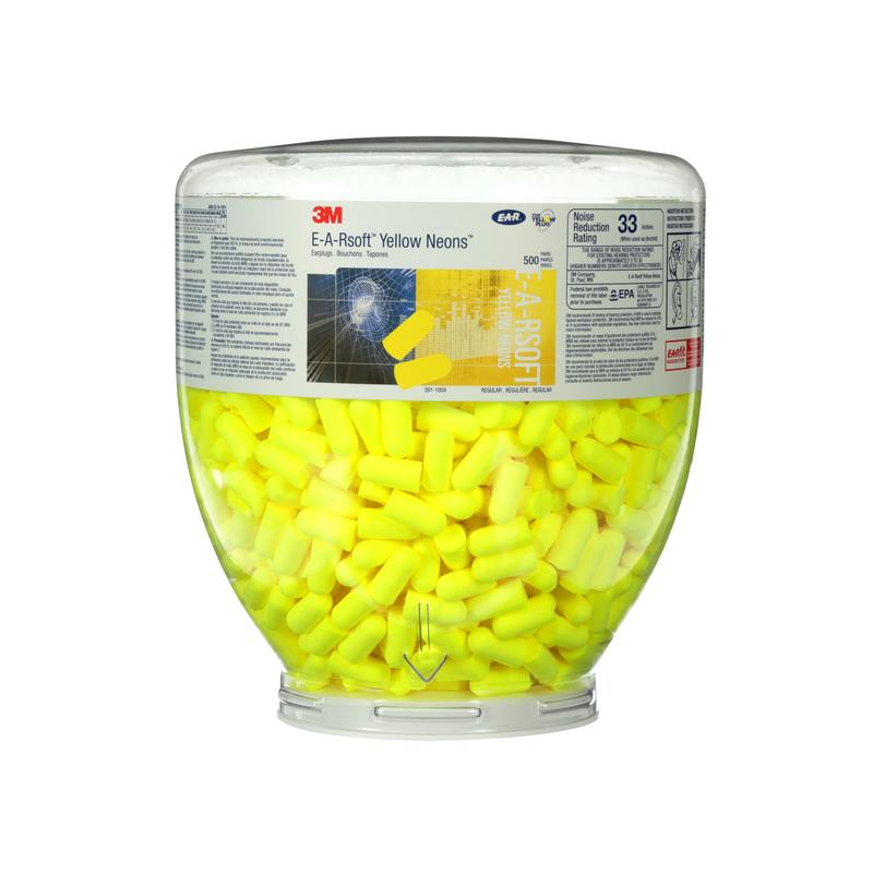 3M™ E-A-Rsoft™ Yellow Neons™ Ear Plugs, Refill Bottle, 500/Container, PD-01-002 | Pack (1 pair)