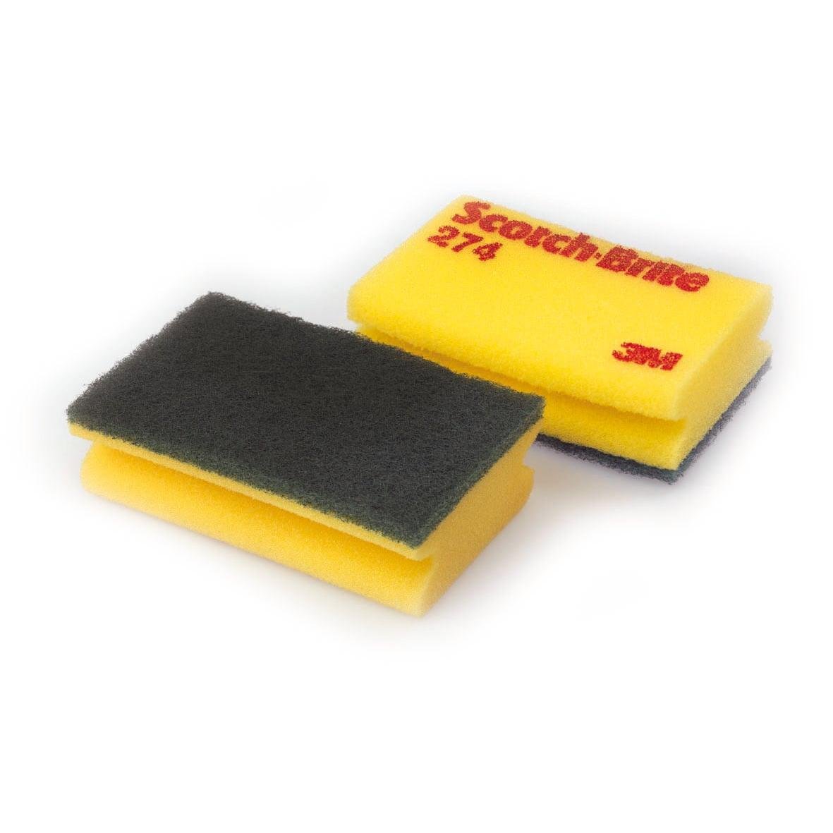 3M™ Scotch-Brite™ Sponge 274, Yellow / Green, 95 mm x 150 mm, 10 x 10 pieces / box | Pack (10 pieces)